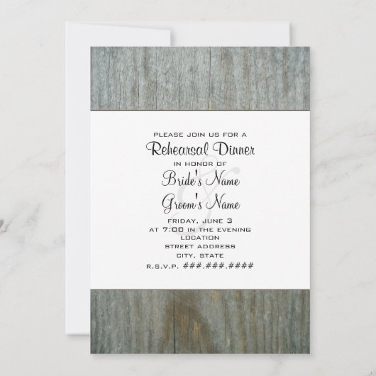 Mason Jar of Daisies Rustic Rehearsal Dinner Kaart (Achterkant)