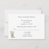 Mason Jar of Daisies Wedding Reception RSVP Kaart (Achterkant)