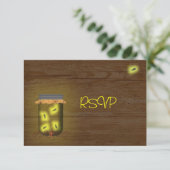 Mason Jar of Fireflies ontvangt RSVP Kaart (Staand voorkant)
