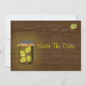 Mason Jar of Fireflies slaat de datum op Save The Date (Voorkant)