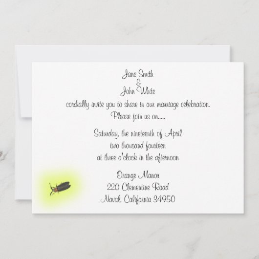 Mason Jar Of Fireflies Uitnodiging voor een bruilo (Achterkant)