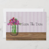 Mason Jar of Flowers Save the Date (Voorkant)