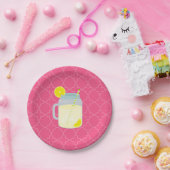 Mason Jar of Lemonade Quatrefoil Papieren Bordje (Feest)