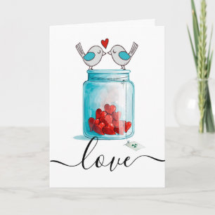 Mason Jar of Love Feestdagen Kaart