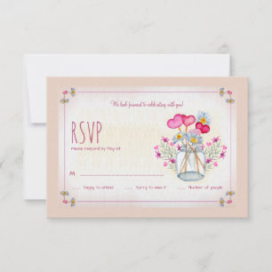 Mason Jar of Love RSVP Card Kaart