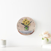 Mason Jar of Sunflower Wall Clock Ronde Klok (Huis)