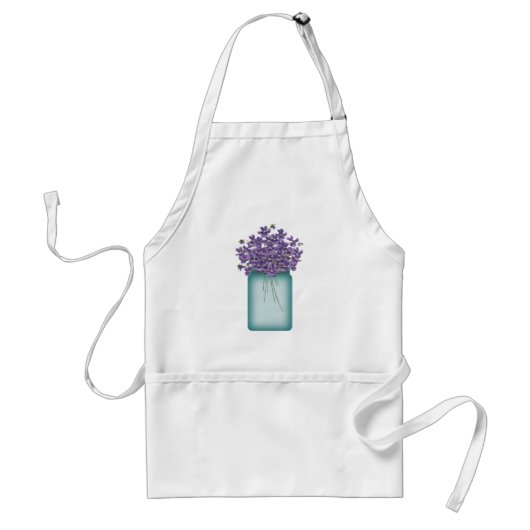 Mason Jar of Violets Apron Standaard Schort (Voorkant)