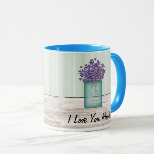 Mason Jar of Violets Moederdag Mok (Voorkant rechts)