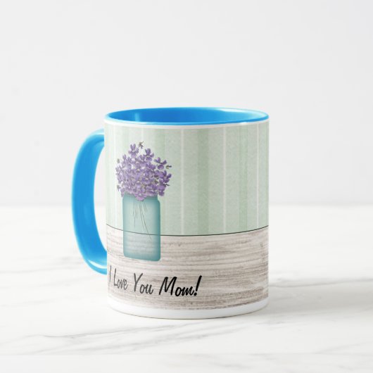 Mason Jar of Violets Moederdag Mok (Voorkant links)