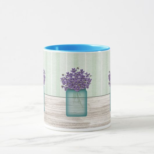 Mason Jar of Violets Mok (Midden)