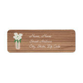 Mason Jar on Wood White Hydrangea Address Label (Voorkant)