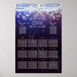 Mason Jar onder de Stars Wedding Seating Chart Poster