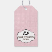 Mason Jar op Pink Stripes Baby shower Dank je Cadeaulabel (Achterkant)