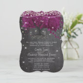 Mason Jar Orchidee Krijtbord Hart Blad Boom Kaart (Staand voorkant)
