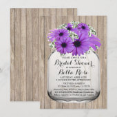 Mason Jar Paars Daisy Vrijgezellenfeest daisy3 Kaart (Voorkant / Achterkant)