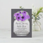 Mason Jar Paars Daisy Vrijgezellenfeest daisy3 Kaart (Staand voorkant)