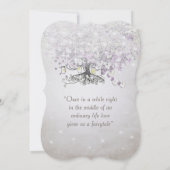 Mason Jar Paars Lavendel Hartblad Boom Bruiloft Kaart (Achterkant)