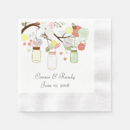 Mason Jar Papier Trouwservetten Servetten