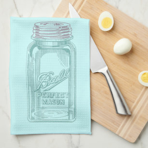 Mason Jar (pas uw Keukenkleuren aan) Theedoek