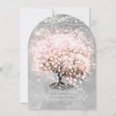 Mason Jar Pink Chalkboard Heart Leaf Tree Kaart (Achterkant)