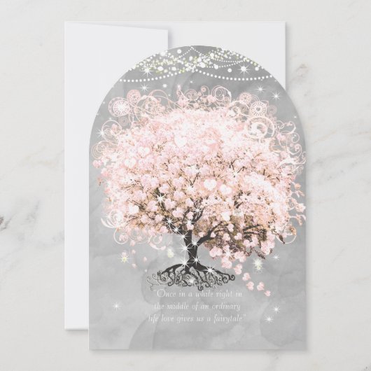 Mason Jar Pink Chalkboard Heart Leaf Tree Kaart (Achterkant)