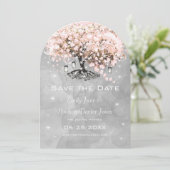 Mason Jar Pink Chalkboard Heart Leaf Tree Kaart (Staand voorkant)