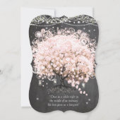Mason Jar Pink Chalkboard Heart Leaf Tree Kaart (Achterkant)