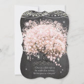 Mason Jar Pink Chalkboard Heart Leaf Tree Kaart (Achterkant)