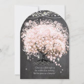 Mason Jar Pink Chalkboard Heart Leaf Tree Kaart (Achterkant)