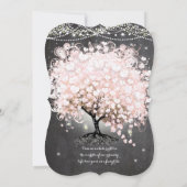 Mason Jar Pink Chalkboard Heart Leaf Tree Kaart (Achterkant)