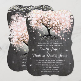 Mason Jar Pink Chalkboard Heart Leaf Tree Kaart