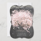 Mason Jar Pink Chalkboard Heart Leaf Tree Kaart (Achterkant)