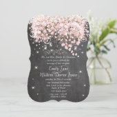 Mason Jar Pink Chalkboard Heart Leaf Tree Kaart (Staand voorkant)