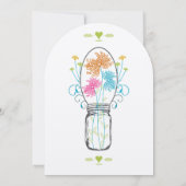 Mason Jar Pink Coral Limoen Aqua Floral Weddenscha Kaart (Achterkant)
