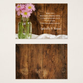 Mason Jar Pink Daisies Wedding Charity Favor Kaart (Voorkant /achterkant)