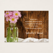 Mason Jar Pink Daisies Wedding Charity Favor Kaart (Voorkant)