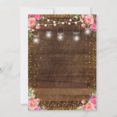 Mason Jar Pink Floral Baby shower Uitnodigingskaar Kaart (Achterkant)