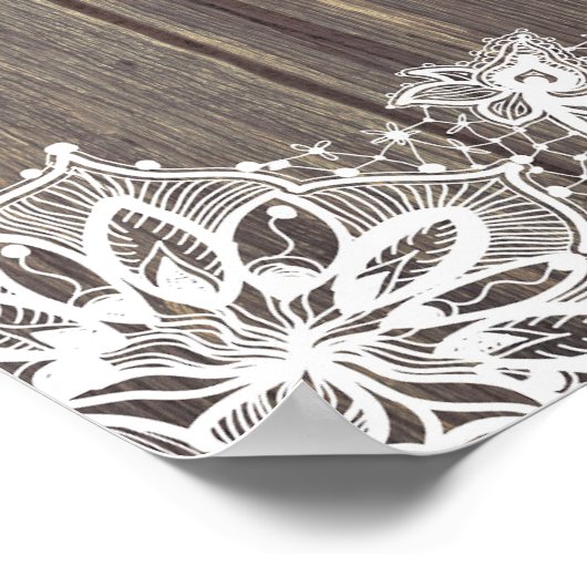 Mason Jar Pink Floral Wedding Welkom Poster (Hoek)