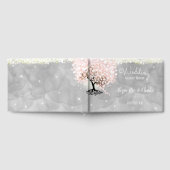 Mason Jar Pink Heart Leaf Tree op grijze Waterverf Gastenboek (Volledig)