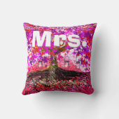 Mason Jar Pink Paarse Romantic Tree van mevrouw Br Kussen (Achterkant)