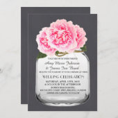 Mason jar pink peony bruiloft Pony4 Kaart (Voorkant / Achterkant)