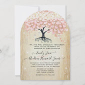 Mason Jar Pink Rose Gold Heart Leaf Tree Kaart (Voorkant)