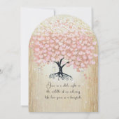 Mason Jar Pink Rose Gold Heart Leaf Tree Kaart (Achterkant)