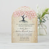 Mason Jar Pink Rose Gold Heart Leaf Tree Kaart (Staand voorkant)