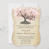 Mason Jar Pink Rose Gold Heart Leaf Tree Kaart (Voorkant)