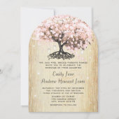 Mason Jar Pink Rose Gold Heart Leaf Tree Kaart (Voorkant)