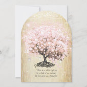 Mason Jar Pink Rose Gold Heart Leaf Tree Kaart (Achterkant)