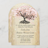 Mason Jar Pink Rose Gold Heart Leaf Tree Kaart (Voorkant / Achterkant)