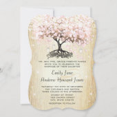 Mason Jar Pink Rose Gold Heart Leaf Tree Kaart (Voorkant)