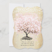 Mason Jar Pink Rose Gold Heart Leaf Tree Kaart (Achterkant)